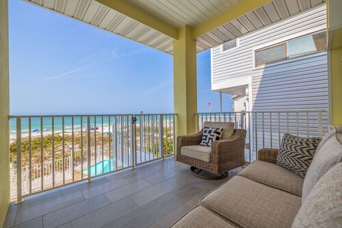 Beach Front Breeze Paradise – Gulf-Front Luxury w/ Heated Pool, Hot Tub, Balconies & Sunset Views