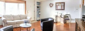 TV, DVD player, books