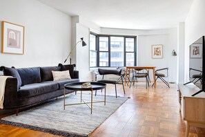 TV, stereo - Charming Flatiron 1BR w/ Gym, Doorman, near USQ, trains, by Blueground (Midtown)