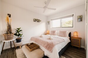 3 bedrooms, iron/ironing board, travel cot, WiFi