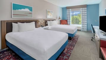 Room, 2 Queen Beds | Desk, laptop workspace, blackout curtains, iron/ironing board
