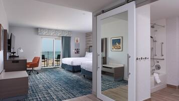 Chambre, 2 grands lits, accessible aux personnes à mobilité réduite, baignoire (Lake View) | Salle de bain