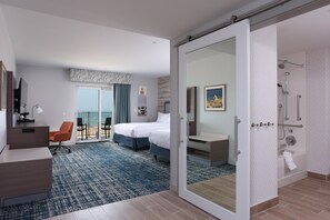 Room, 2 Queen Beds, Accessible, Bathtub (Lake View) | Bathroom | Free toiletries, hair dryer, towels