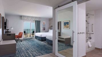 Chambre, 2 grands lits, accessible aux personnes à mobilité réduite, baignoire (Lake View) | Salle de bain