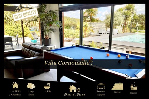 VILLA CORNOUAILLE Piscine, Jacuzzi, Sauna, 2-8 PERSONNES
