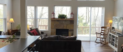 Smart TV, fireplace, DVD player, table tennis