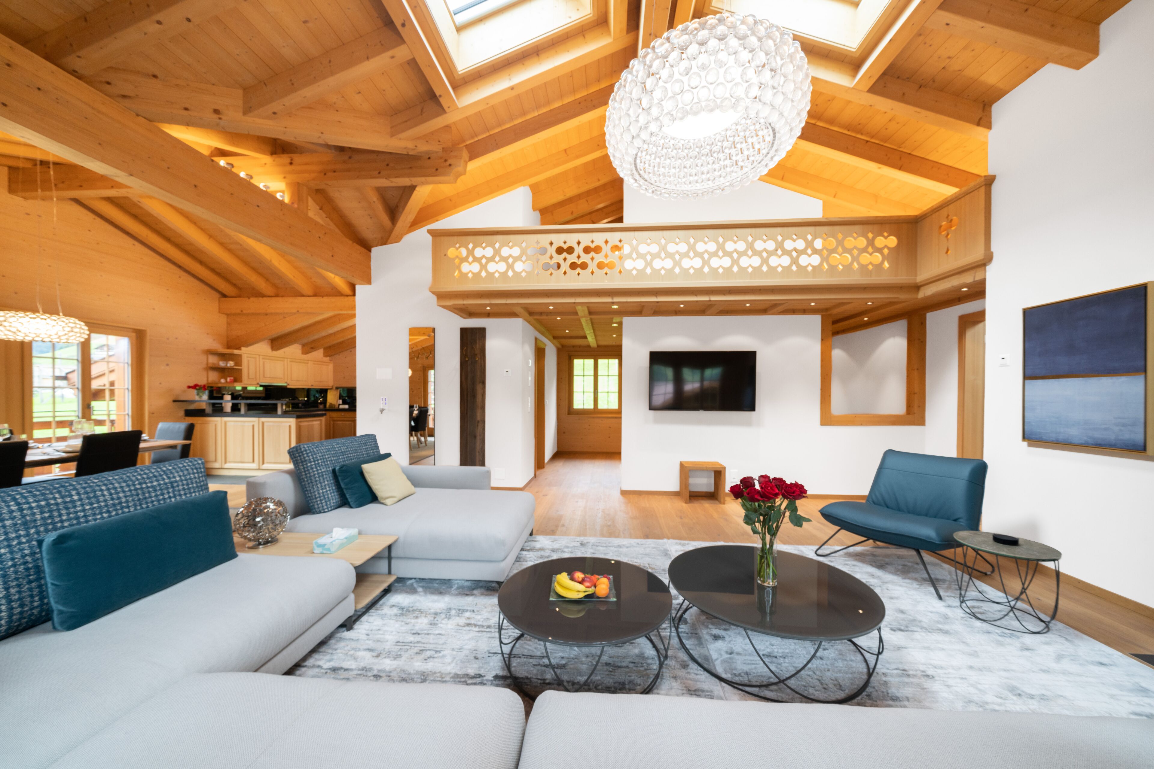 Luxury Chalet Alia, 5 Bedrooms, Sauna | Living area | Fireplace, heated floors