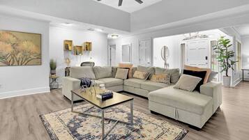 Smart TV, fireplace, video games, computer monitors