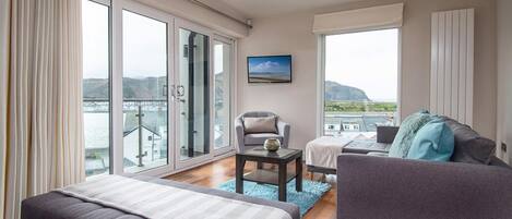 Una televisión, un reproductor de DVD