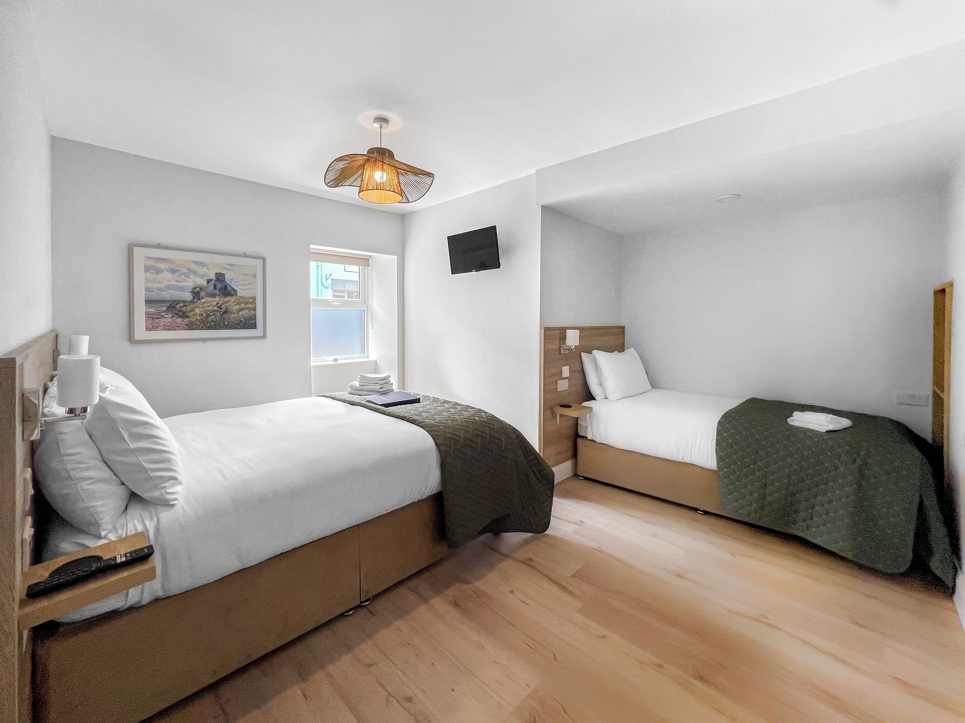 Premium bedding, pillowtop beds, blackout drapes, soundproofing