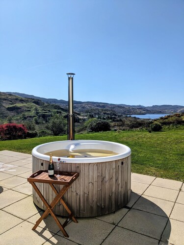 Beautifully positioned farmhouse overlooking hills and sea