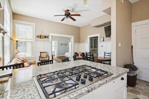 House, Multiple Beds, Patio | Private kitchen | Fridge, microwave, oven, stovetop - The Big Kahuna Bottom (Galveston)