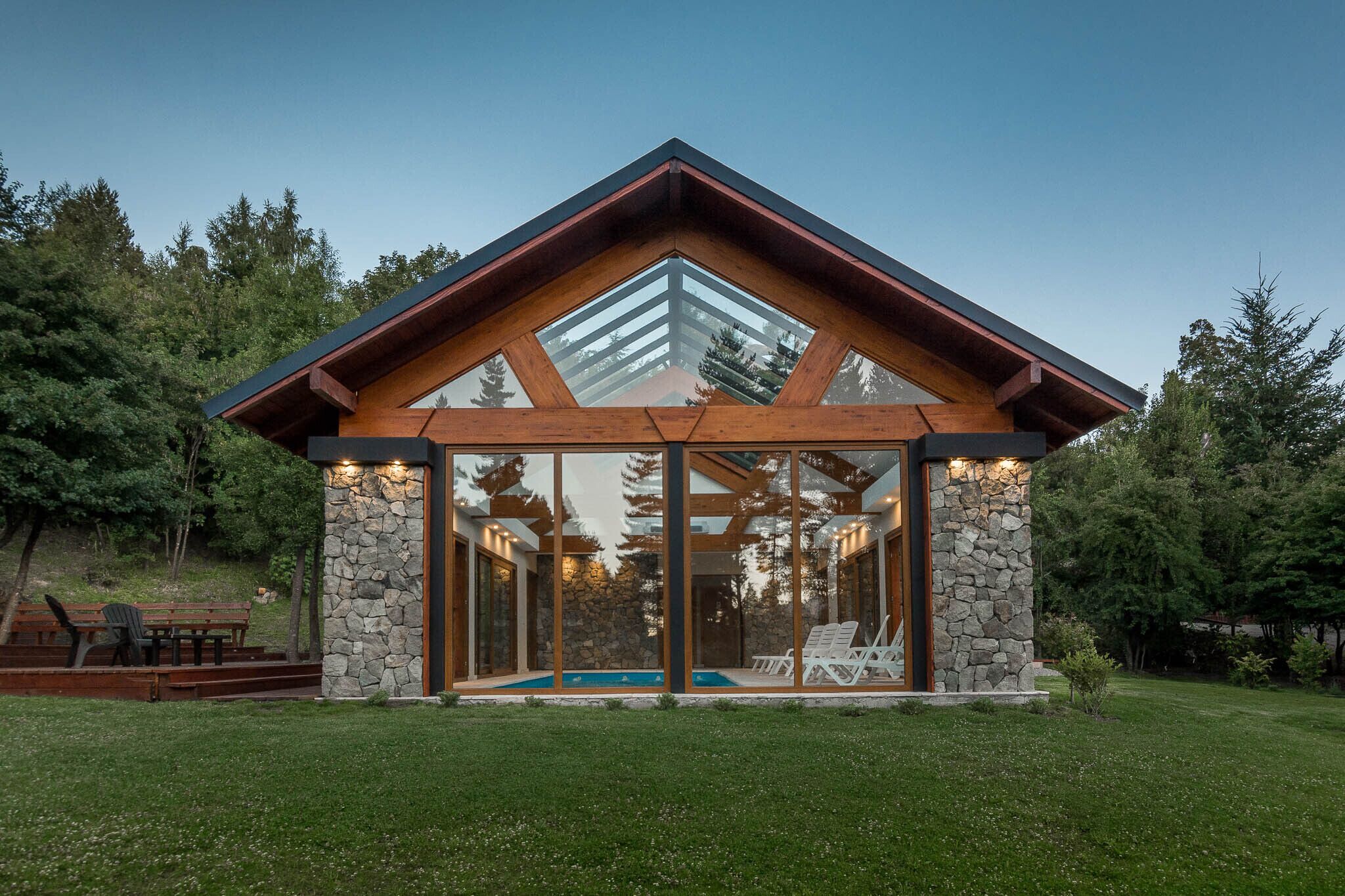 Indoor pool, pool loungers