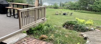 Family friendly lakefront property on large wilderness estate with sandy beach