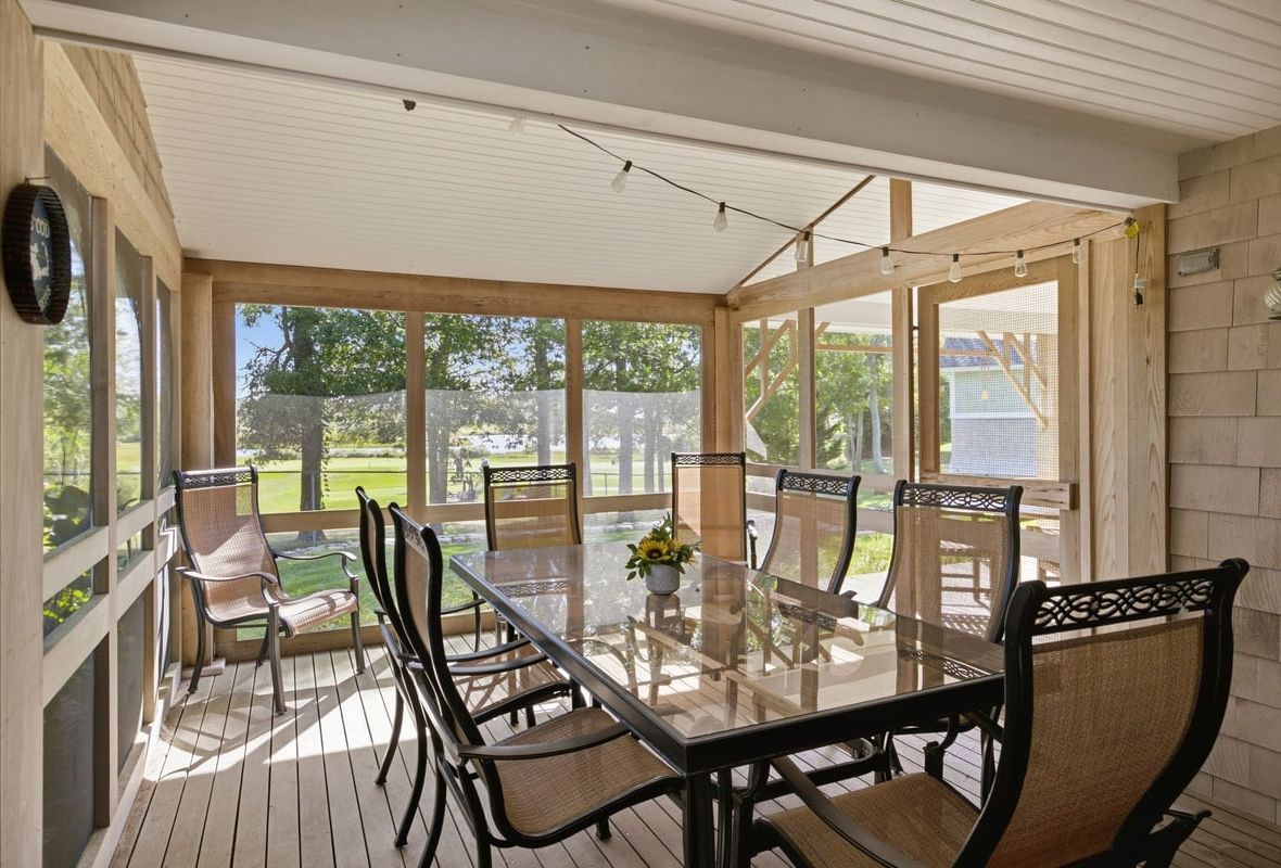 Screened in porch for outdoor dining