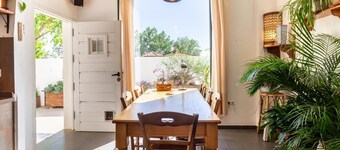 house with swimming pool and private yoga studio