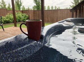 Outdoor spa tub - Majestic executive home with hot tub and pool table (Red Deer)