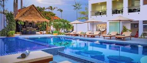 Premier Villa, Balcony, Pool View | Outdoor pool