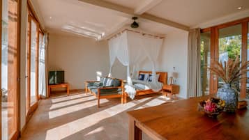 Smekmånadsvilla - 1 kingsize-säng - havsutsikt | 1 sovrum, sängtillbehör av högsta kvalitet och minibar