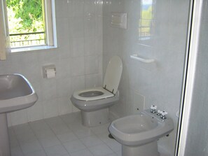 Bruser, hårtørrer, bidet, håndklæder