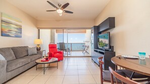 Smart TV, DVD player, books, stereo