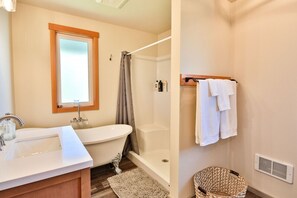 Hair dryer, towels