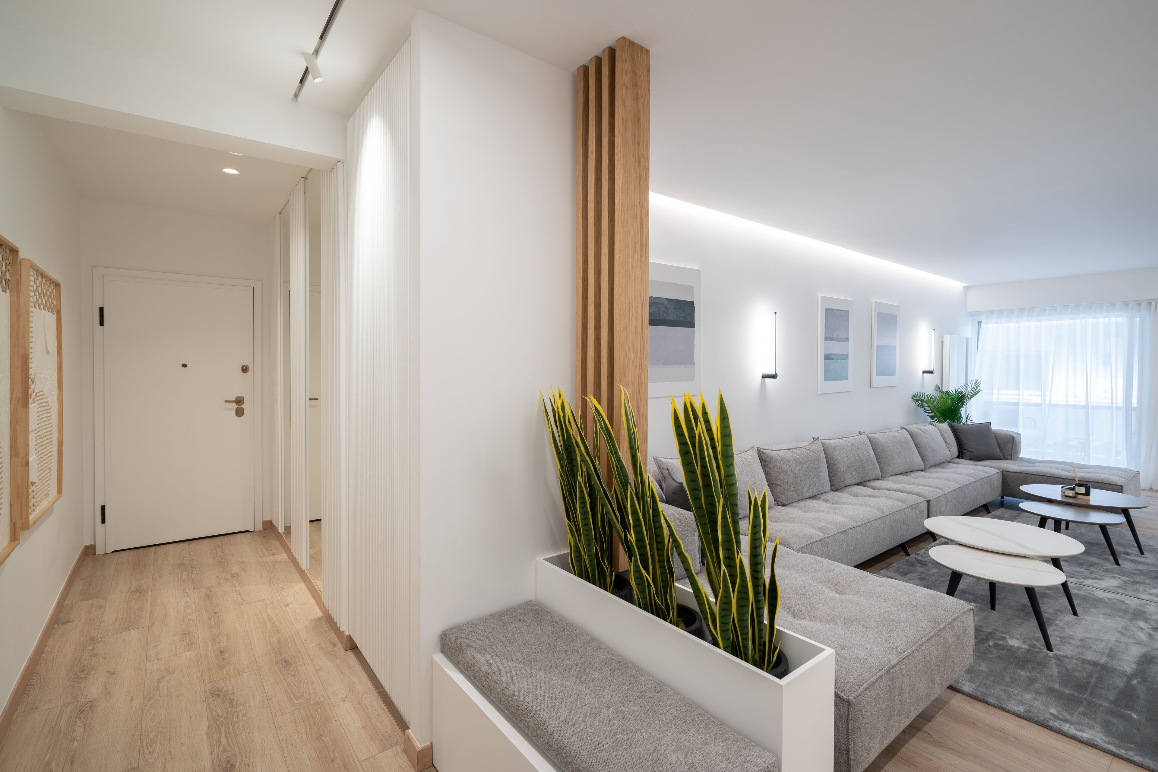 奢华公寓 | 起居区 | 65-英寸智能电视 （配备有线频道）、电视