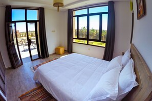 Comfort Double Room, Pool View | Blackout drapes, soundproofing, free WiFi, bed sheets