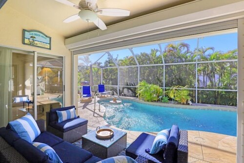 5-Min Walk to Beach! Spacious Family Home with Heated Pool & Billiards Table