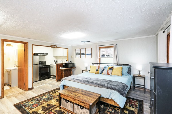 Unit 1, this is the right side of the duplex that has bedroom, kitchen and living area