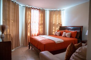 1 غرفة نوم وواي فاي وملاءات أسرّة