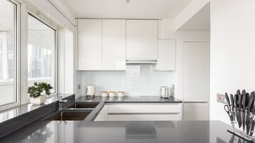 Fridge, oven, stovetop, dishwasher