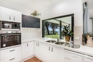 Fridge, microwave, oven, stovetop - Heavens Gates - Secluded Off-Grid Retreat with Ocean Views & Lagoon Pool (Wangetti)