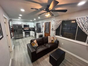 Smart TV, fireplace, DVD player, table football