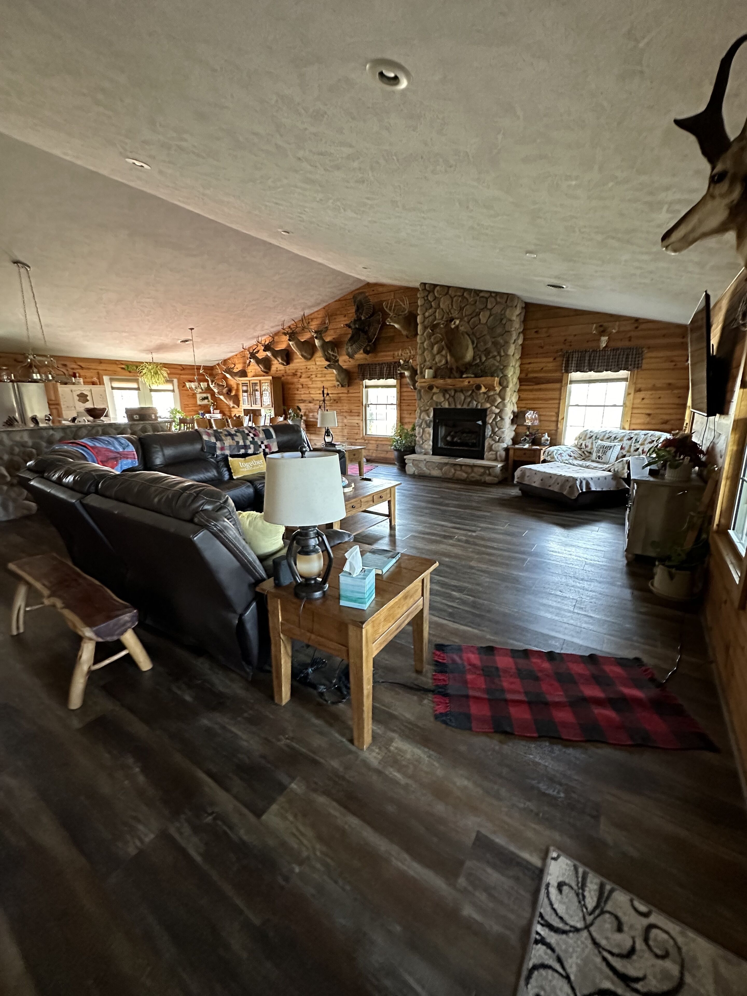 Smart TV, fireplace, DVD player, books