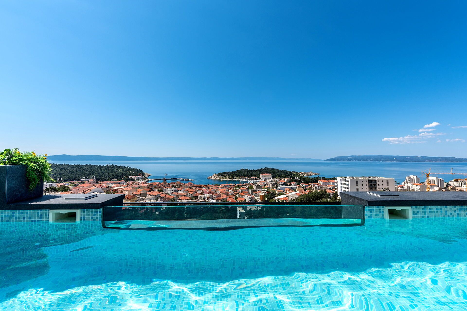 An infinity pool, a heated pool