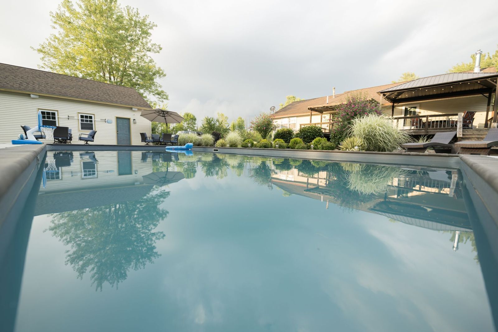 Piscine extérieure, piscine chauffée