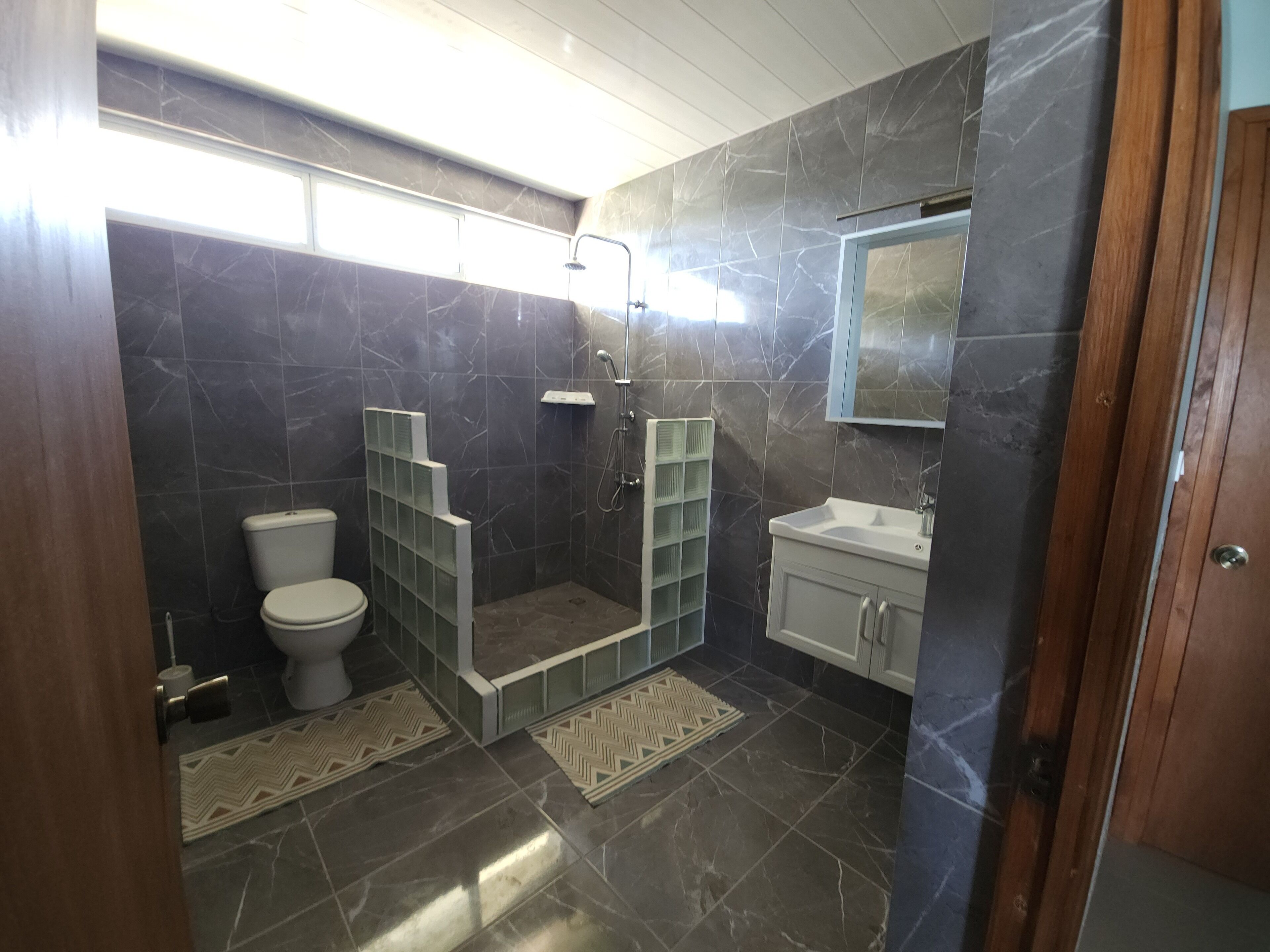 Deluxe Apartment | Bathroom | Shower, towels, toilet paper