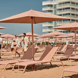 Private beach, sun-loungers, beach umbrellas, beach bar