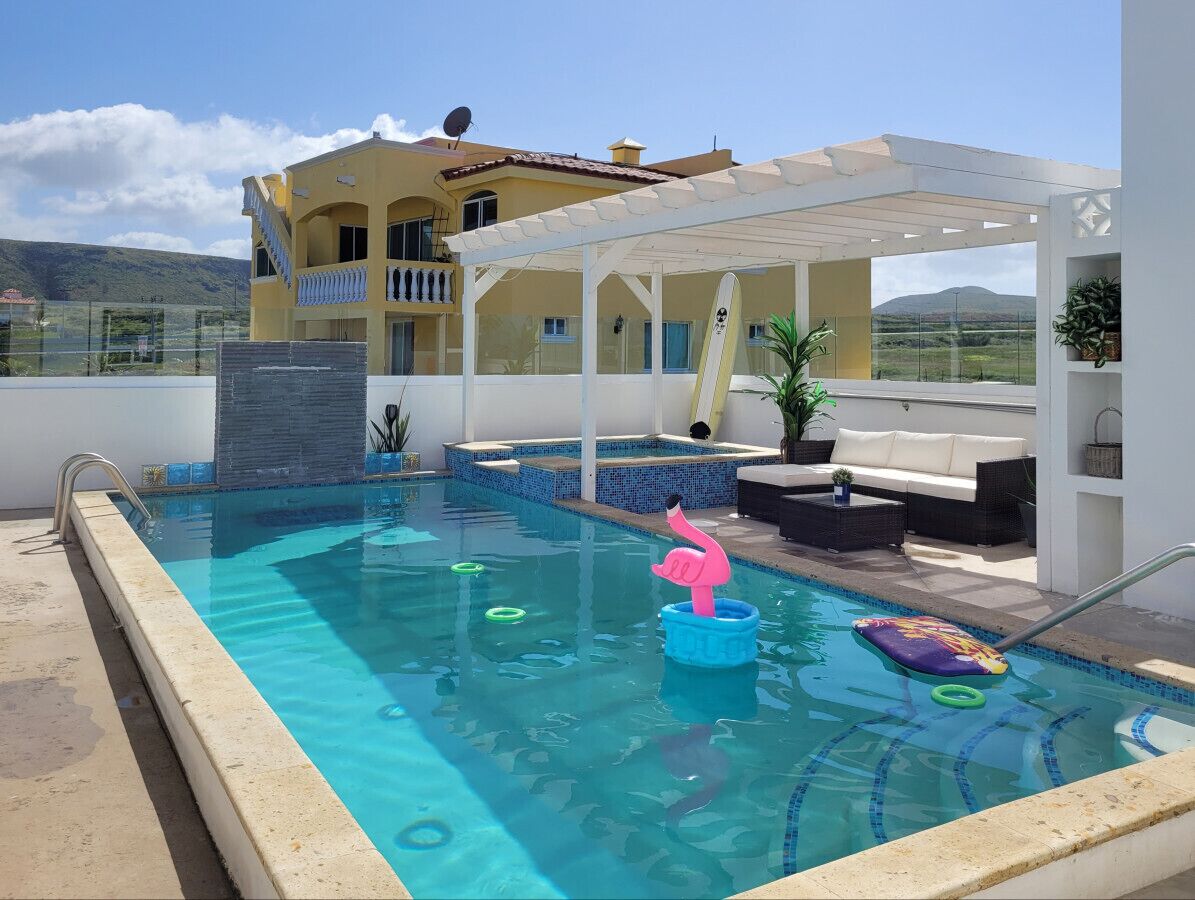 Pool House with Private Beach