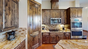 Fridge, microwave, oven, stovetop - Hill Country Hideaway @ Frio Select Rental Homes (Concan)