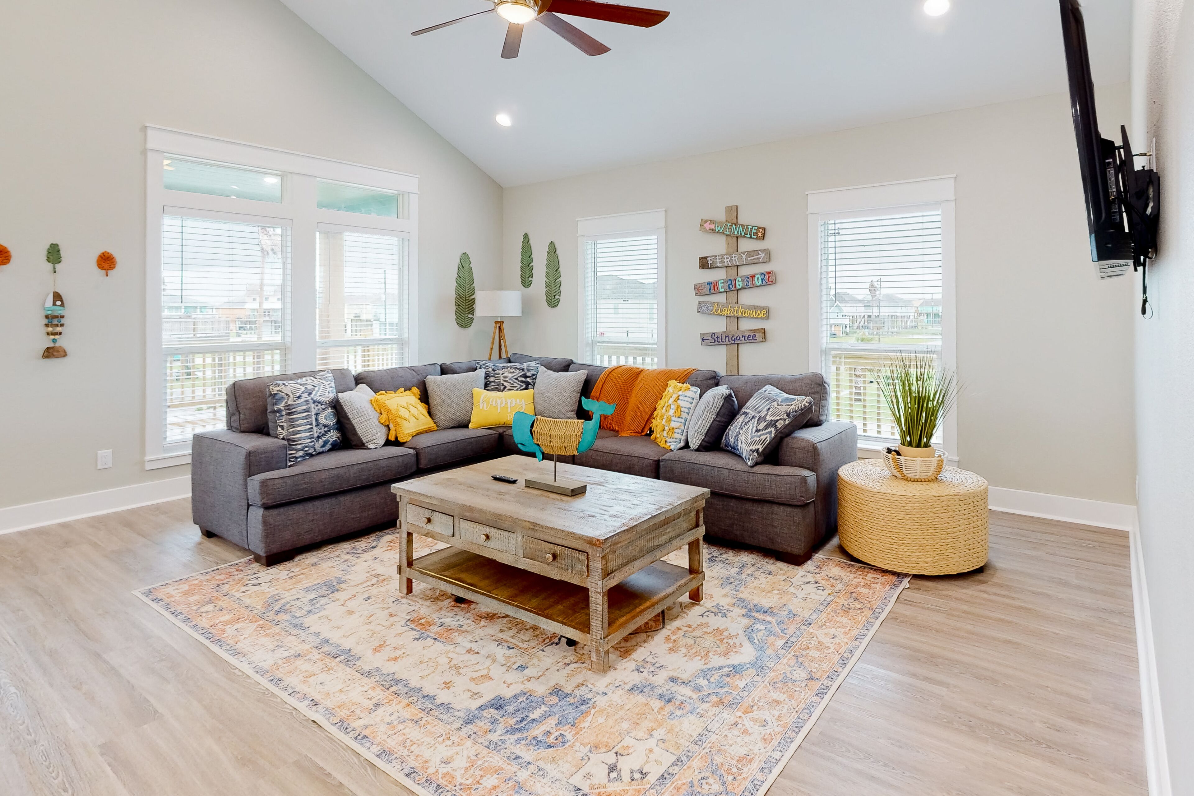 Charming dog-friendly home with Gulf view, beach access, central AC, & W/D