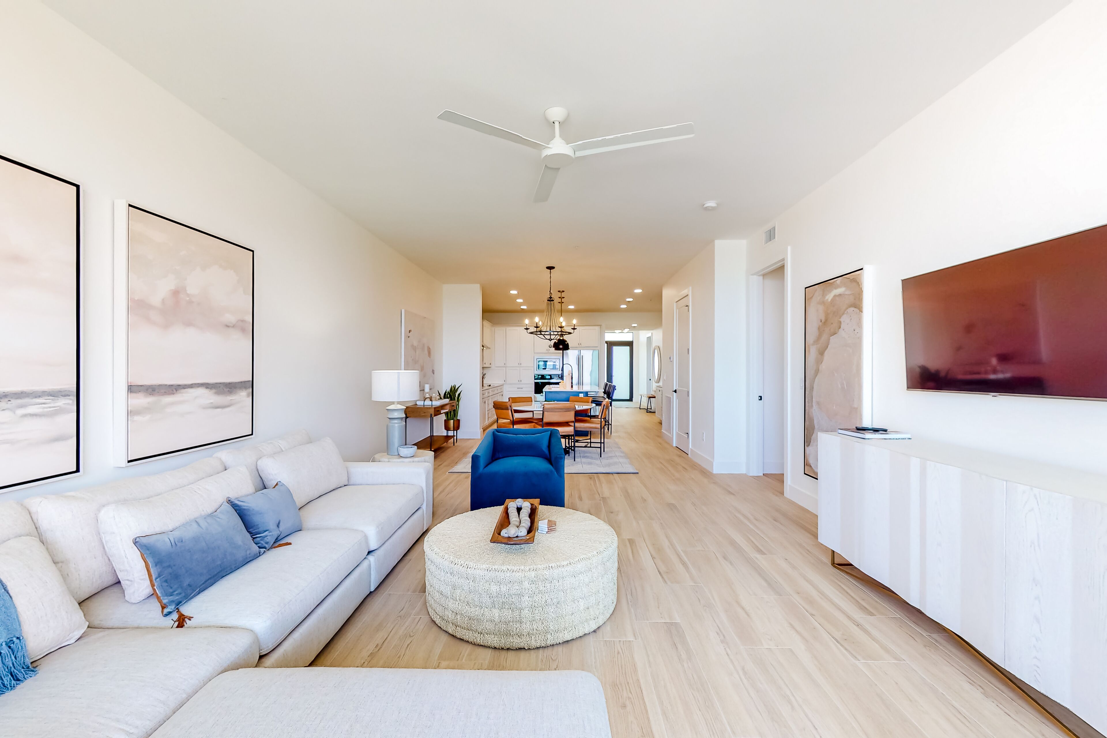 Inviting waterfront apartment with pool, beach access, hot tub, & W/D