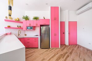 Fridge, microwave, stovetop, coffee/tea maker - Newly Remodeled Condo In Cabo Marina - Casa Rosa (Cabo San Lucas)