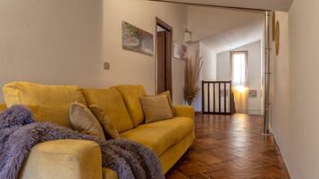 Televisión, chimenea y servicios de streaming