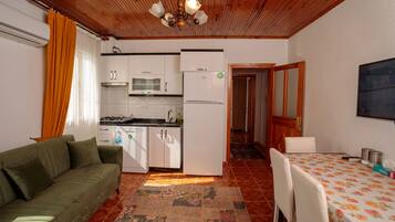 Family Apartment, 1 Bedroom | Private kitchen | Full-sized fridge, dishwasher, electric kettle, coffee grinder