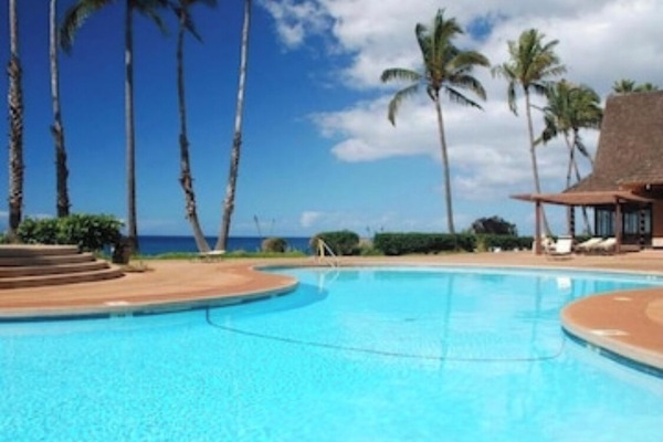 A view of our oceanfront pool