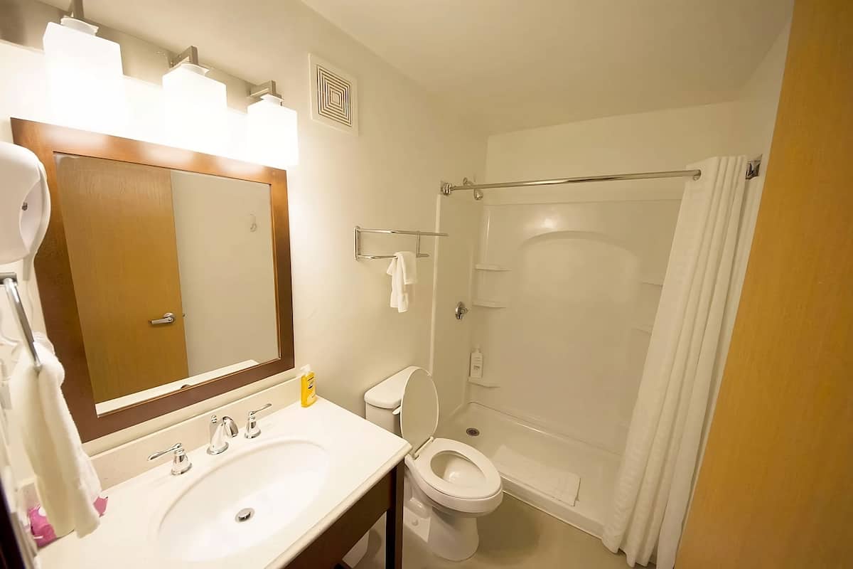 free toiletries, hair dryer, towels, soap