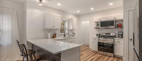 Kühlschrank, Mikrowelle, Ofen, Herdplatte