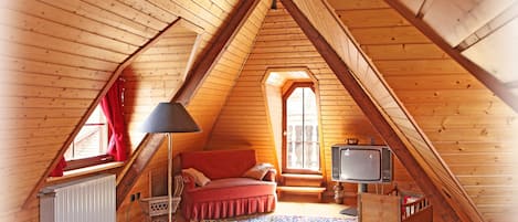 Fernseher, Kamin, DVD-Player